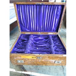 Victorian oak cutlery box - lined