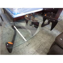 3 piece glass coffee table set