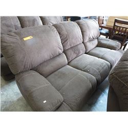 Power reclining upholstered sofa in brown
