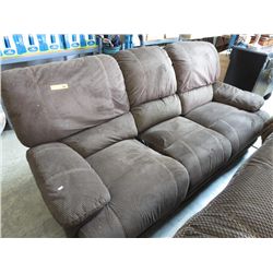 Power reclining upholstered sofa in brown