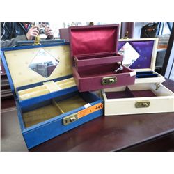 3 vintage jewelry boxes, with keys