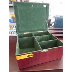 Velvet lined wood storage box