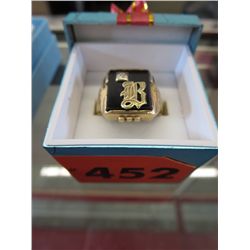 10kt white gold men's initial ring