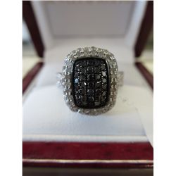 Sterling silver ladies cluster ring
