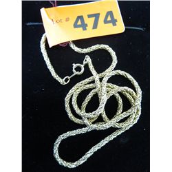 22" gold filled(14K)braided rope necklace