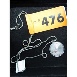 Sterling Virgo charm and chain 18"