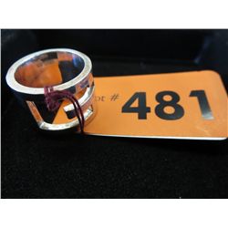Sterling Gucci band ring with "G" cut-out