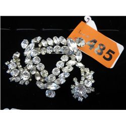 Vintage rhinestone brooch and earrings