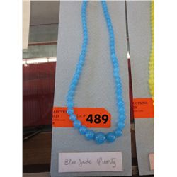 Graduated quartz bead necklace - Blue Jade Quartz