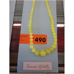Graduated quartz bead necklace - Lemon Quartz