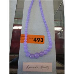 Graduated quartz bead necklace - Lavender Quartz