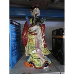 Glazed Oriental statue 15" x 7"