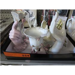 Glazed porcelain & ceramic hands