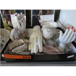 Glazed porcelain & ceramic hands