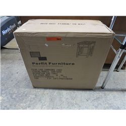 Unassembled end table in box