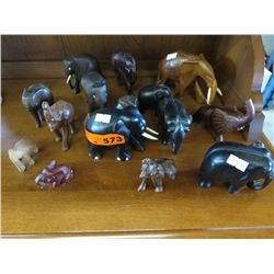 15 carved elephants