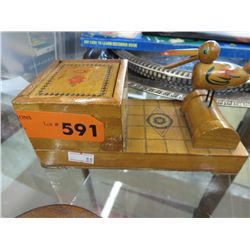 Vintage wooden cigarette machine