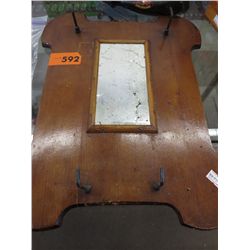 Vintage wall mirror and hat hook