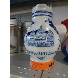 Glazed German jug. 9" tall, 7" dia.