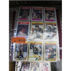 Binder of hockey cards