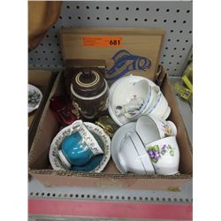 Box of collectible china and porcelain