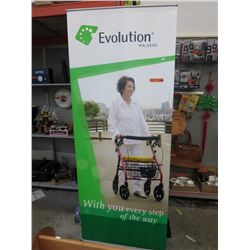 Portable advertising banner stands,