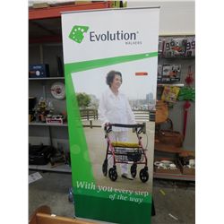 Portable advertising banner stands,