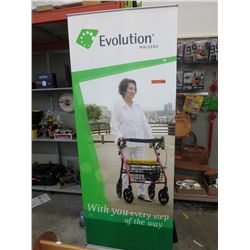 Portable advertising banner stands,