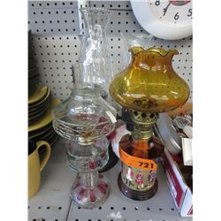 6 oil lamps. 12" - 15"