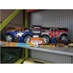 Little Tykes trucks and figurines