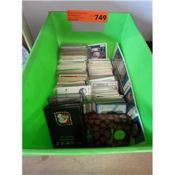 Box of sports cards