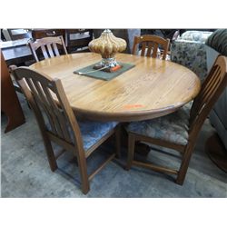 Oak table, 4 chairs and leaf