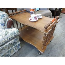 Rolling end table, 31" x 18" x 23"