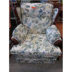 Upholstered wing back chair - used