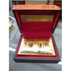 Gold foil/plated playing cards, in original box