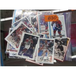 17 signed hockey & basketball cards