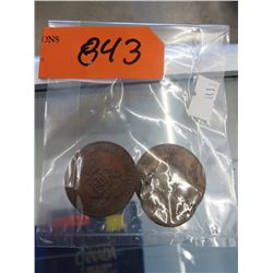 5 coins & tokens, some drilled