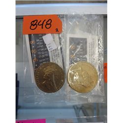 2 x 1988 Australian commemorative $5 coins