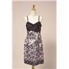 Image 1 : versace DRESS The taffeta slip dress is in black, white and gray printed with roses.Labelled Gi...