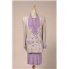Image 1 : adolfo three piece suit The suit is comprised of a wool blazer in shades of cream, purple, and pi...