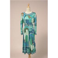 averardo bessi dress The dress is in silk jersey, printed with signature in shades of teal, blue,...