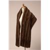 Image 1 : MINK STOLE The rectangular brown mink stole is tapered at the ends, with a brown satin lining. La...