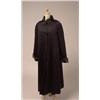 Image 1 : DYED RABBIT LINED SATIN COAT The full length, black, water resistant satin coat has a mandarin co...