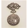 Image 1 : vintage silver lapel watch The sterling brooch has an elaborate design of an intertwined lion-hea...