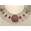 Image 1 : signed STERLING GEMSTONE COLLAR NECKLACE, D.E. CHURCH The unique, hand made one-and-one-half inch...