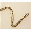 Image 1 : two gold chain necklaces A 15K yellow gold 1.7 mm. rope chain is completed by a swivel; together...