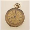 Image 1 : lady's pocketwatch The oepn faced engraved case is in 14K yellow gold and contains a simple movem...