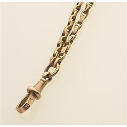 LADY'S gold WATCH CHAIN In 9K rose gold, handmade oval links are completed by a traditional swive...