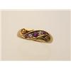 Image 1 : antique gold, ruby and diamond ring In 18K yellow gold, the band style ring is designed with chas...