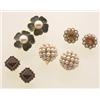 Image 1 : four pairs of gold and gemstone earrings All in yellow gold for non-pierced ears, the lot compris...